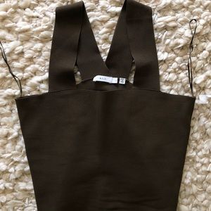 A.L.C bandage crop top olive green